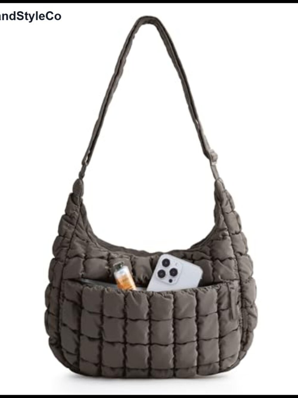 Quilted Crossbody Bag for Women with Adjustable Strap, Water-Resistant